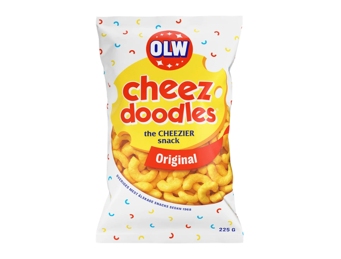 2 Bags of OLW Cheez Doodles 225g (7.93 oz) – Authentic Swedish Cheese Puffs