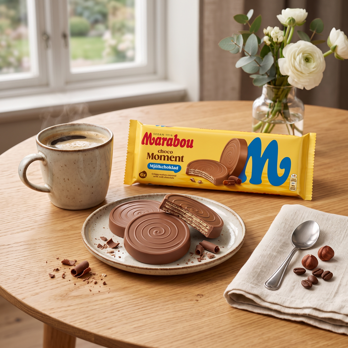 2 Packs of Marabou Choco Moment Milk Chocolate 180g (6.35 oz) – Crispy Wafer & Chocolate Cream Bites