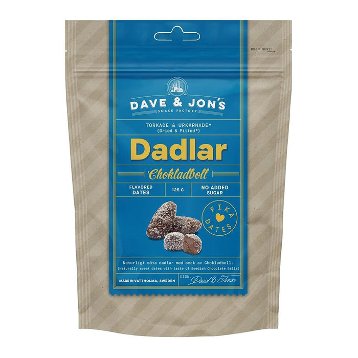 3 Pack Dave & Jons Dadlar Chokladboll - Dates with the taste of Swedish Chocolate Balls (125g / 4.40oz)