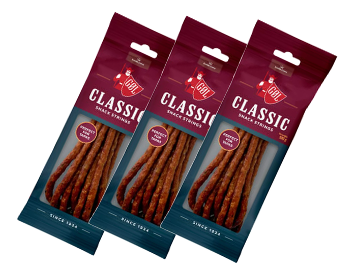 3 Packs of Göl Classic Ölkorv Snack Sausages 120g (4.23 oz) – Authentic Swedish Air-Dried Beer Sausage Sticks