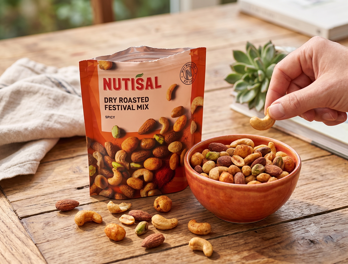 3 Packs of Nutisal Dry Roasted Festival Mix 175g (6.17 oz) – Premium Swedish Mixed Nuts with Savory Seasoning