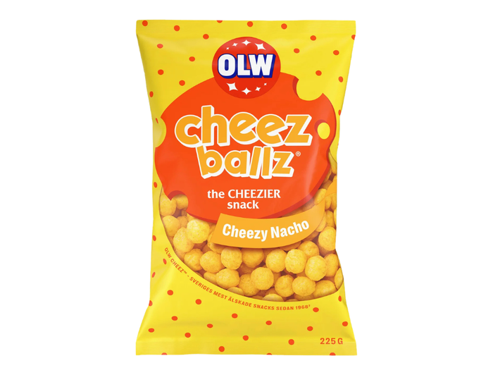 4 Bags of OLW Cheez Balls 225g (7.93 oz) – Authentic Swedish Crispy Cheese Snacks