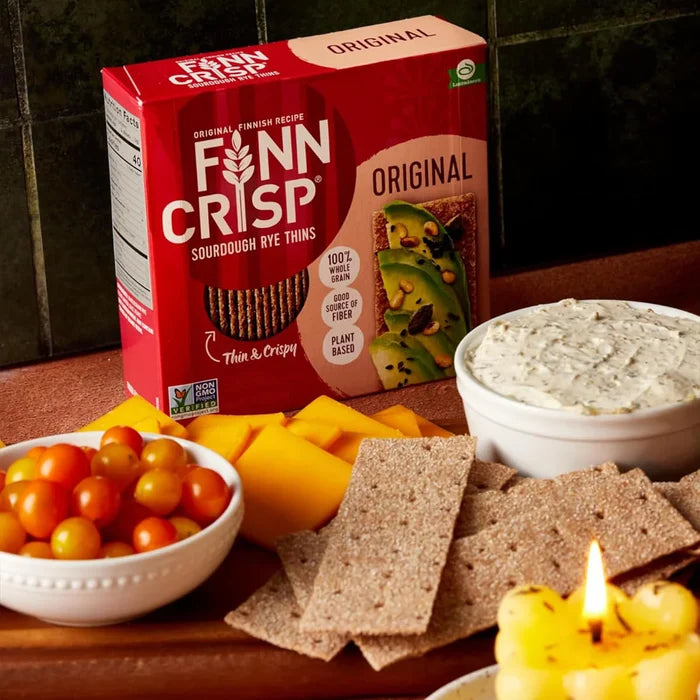 4 Packs of FINN CRISP Original Sourdough Rye Thins 200g (7.05 oz) – Authentic Finnish Wholegrain Rye Crispbread