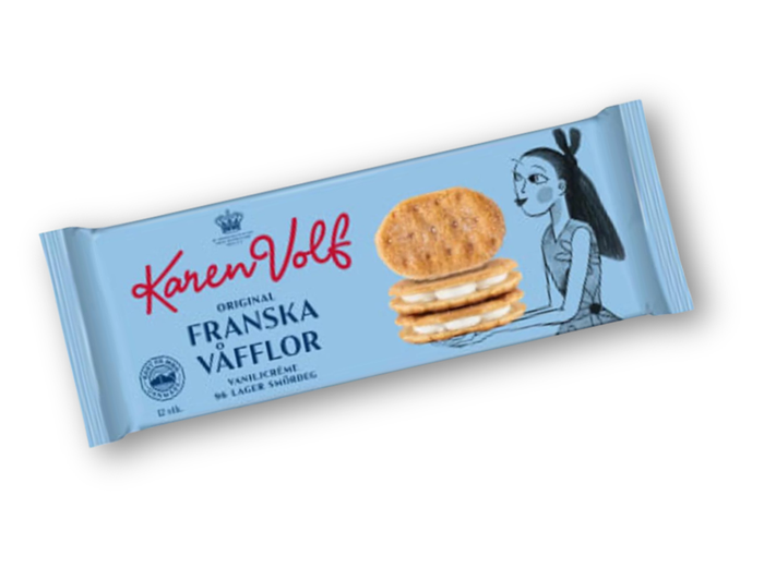 5 Packs of Karen Wolf Franska Våfflor 160g (5.64 oz) – Authentic Danish French Waffles with Cream Filling