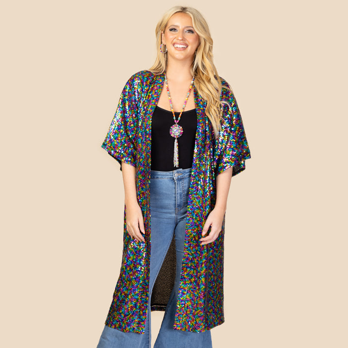6721 - Sequin Duster - Multi