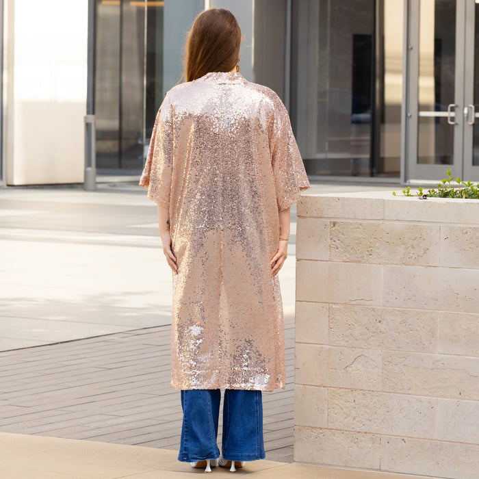 6721 - Sequin Duster - Rose Gold
