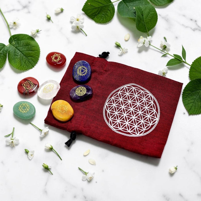 7 Engraved Crystals Chakra Set