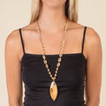 72982 - Natural Stone Necklace - Champagne