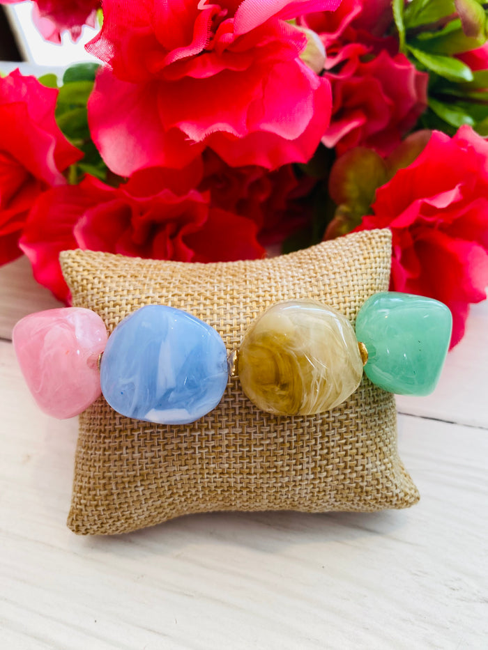Chunky Chic Pastel Stone Bracelet