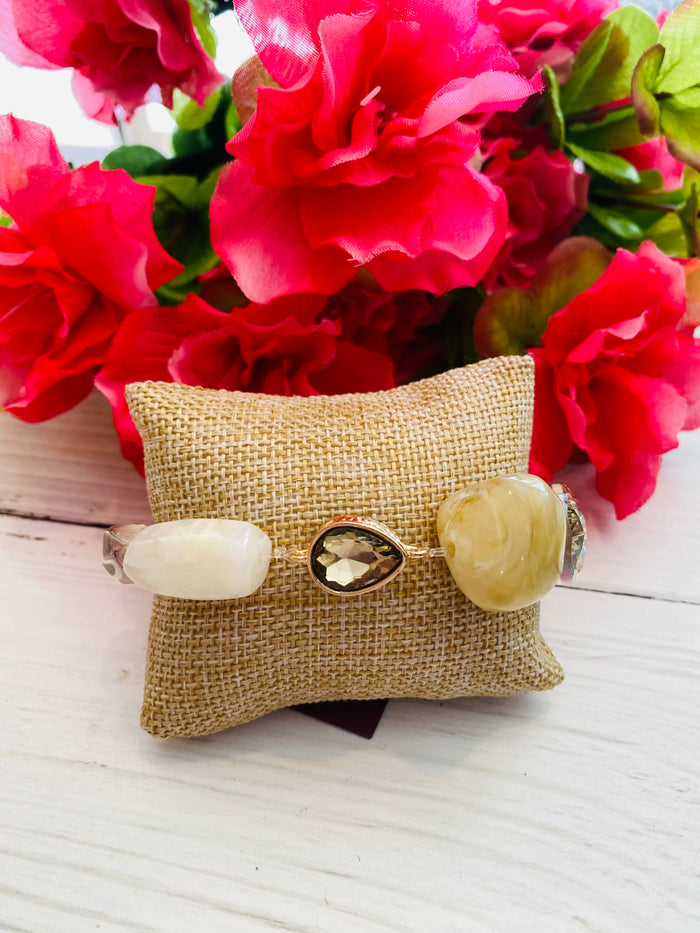 Gemstone Goddess Neutral Stone Bracelet