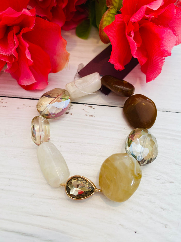 Gemstone Goddess Neutral Stone Bracelet