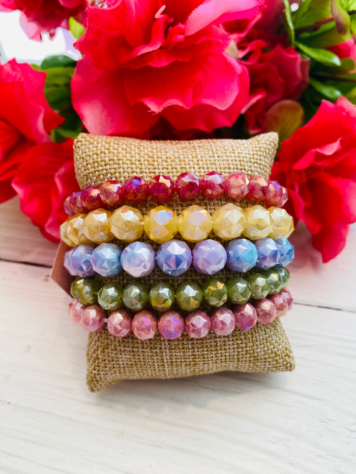 Colors of Spring Beaded Bracelet Stack