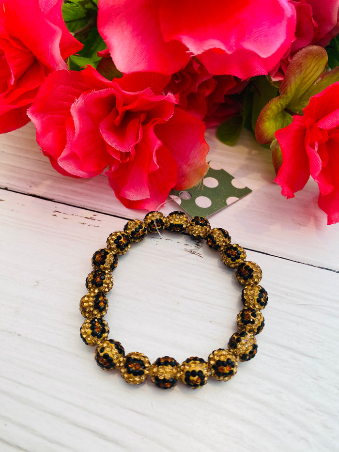 Blingin' Leopard Shamballa Beaded Bracelet
