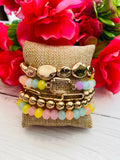 Pop of Spring Multi Gold Bracelet Stack
