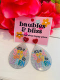 Good Day to Learn Glitter Earrings