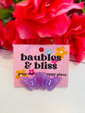 Purple Butterfly Stud Earrings