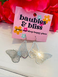 Stunning Silver Butterfly Earrings