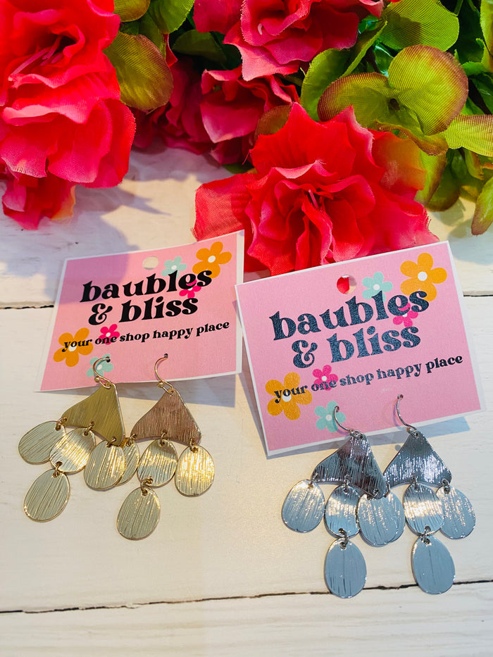 Dazzling Dangle Metal Earrings