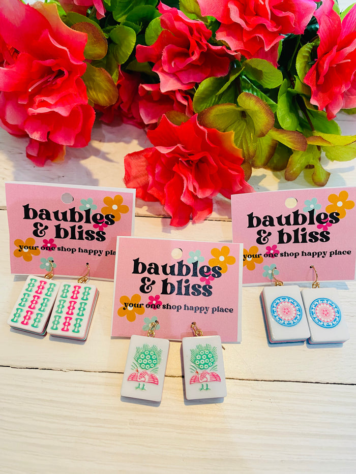Marvelous Mahjong Tile Earrings