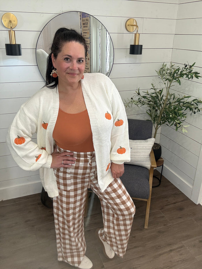 Embroidered Pumpkin  Midi Cardigan