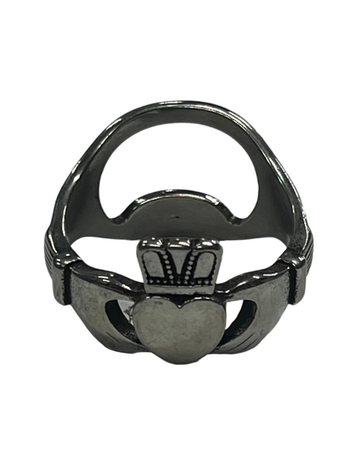Claddagh Bottle Opener Ring - Stainless Steel Celtic Jewelry front view