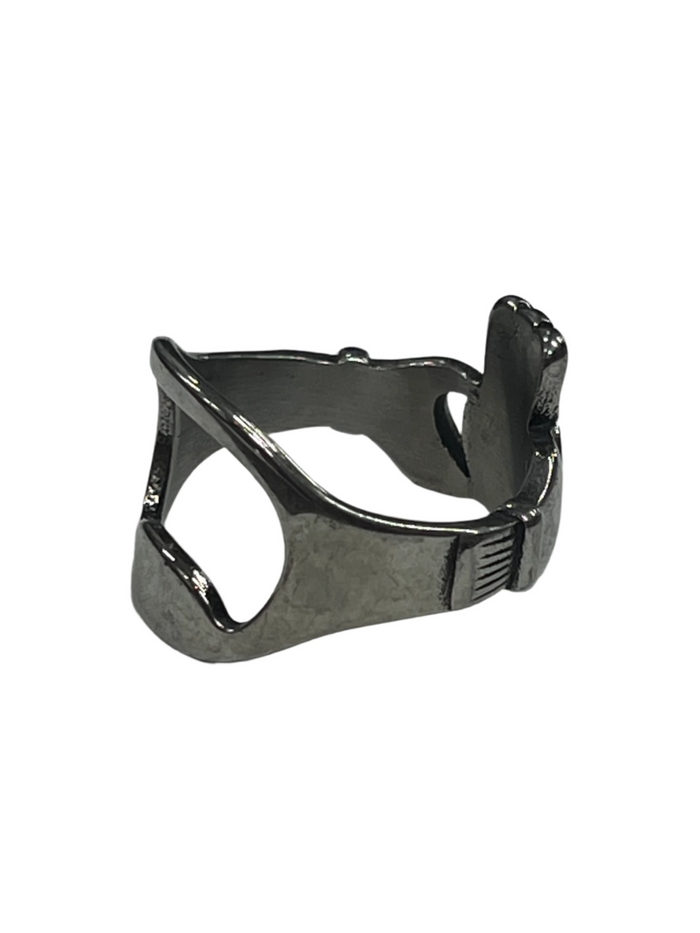 Claddagh Bottle Opener Ring - Stainless Steel Celtic Jewelry side view