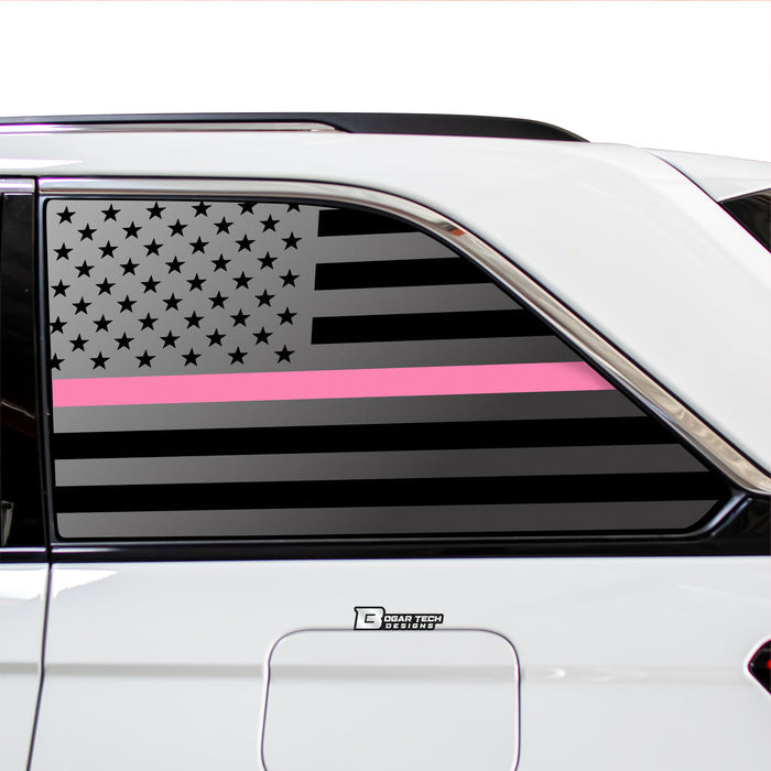 American Flag Window Vinyl Decal Stickers Fits Jeep Grand Cherokee 2022 - 2025Blue Pink Red Green Line - Bogar Tech Designs