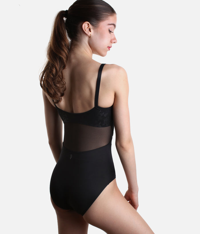 Anna Camisole Leotard, Floral Detail with Mesh Back Design - L50008