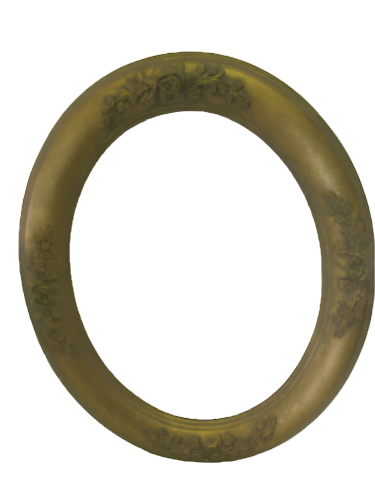 Antique Gold Hand-Finished Oval Picture Frame with Floral Detailing – 16" x 20"-Model 477