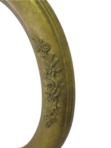 Antique Gold Hand-Finished Oval Picture Frame with Floral Detailing – 16" x 20"-Model 477