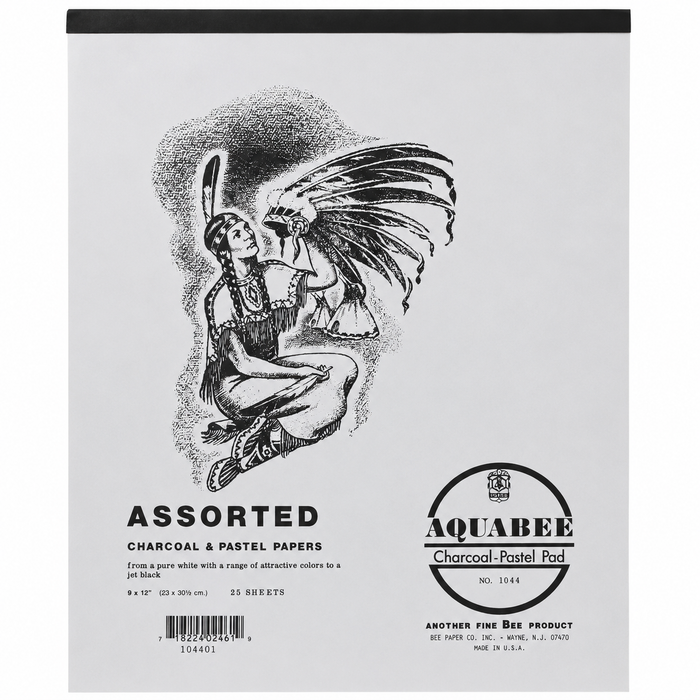 Aquabee Bee Assorted Charcoal and Pastel Paper Pad 25 assorted sheets