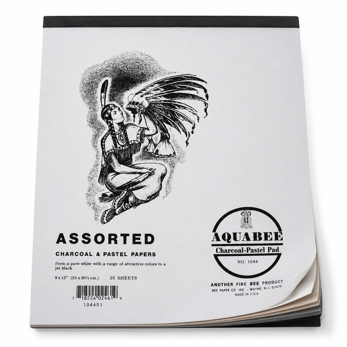 Aquabee Bee Assorted Charcoal and Pastel Paper Pad 25 assorted sheets