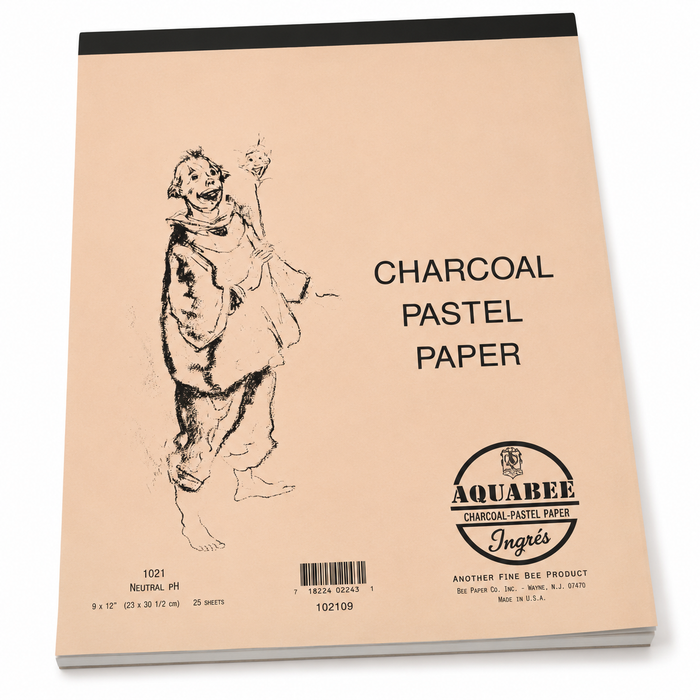 Aquabee Charcoal Pastel Paper Pad White 25 Sheets