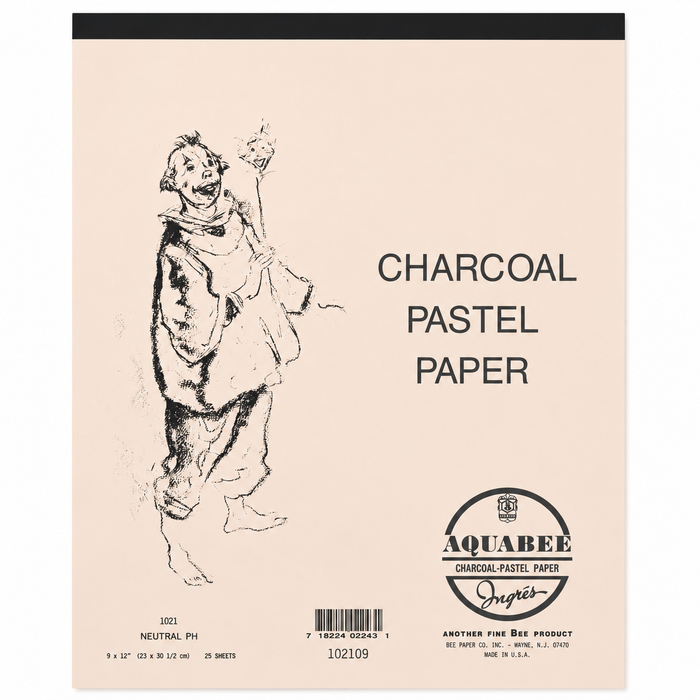 Aquabee Charcoal Pastel Paper Pad White 25 Sheets