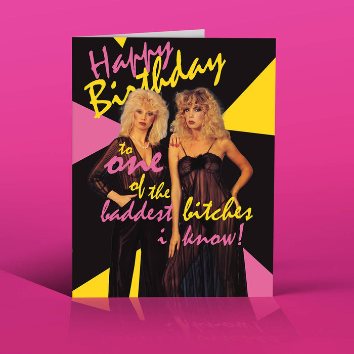 BADDEST BITCHES 80's birthday card
