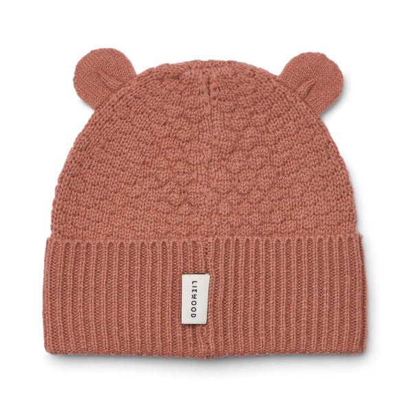 Liewood - Beanie Hat W/ Ears - Miller - Dark Rosetta - With Liewood Logo
