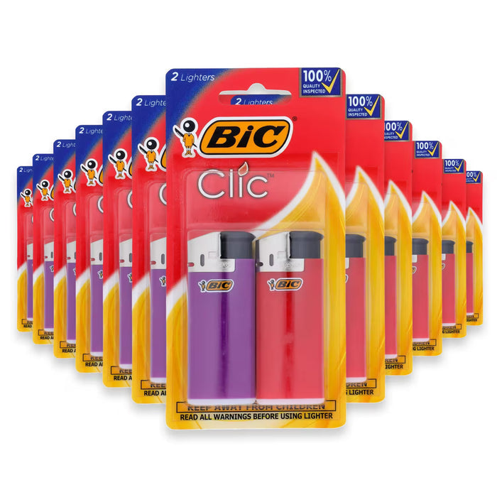 BIC Mini Clic Lighters – 2 Count – 72 Pack