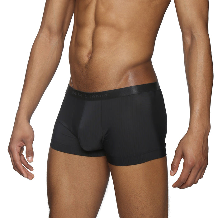 Black Coastal Nylon Low Rise Trunk - Parke & Ronen