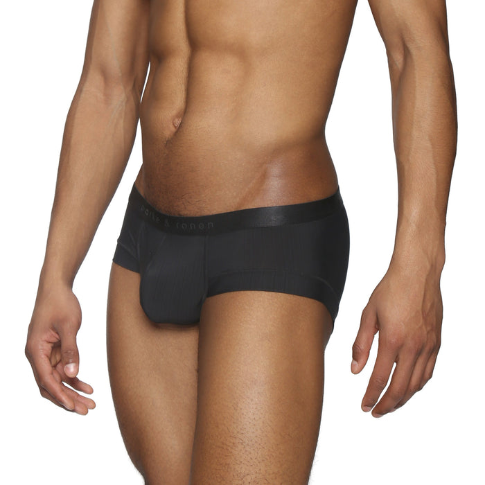 Black Coastal Nylon Maverick Brief - Parke & Ronen