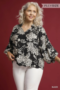 Black & White All Over Floral Top
