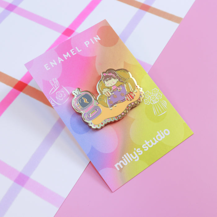 Blankets & Blockbusters Enamel Pin