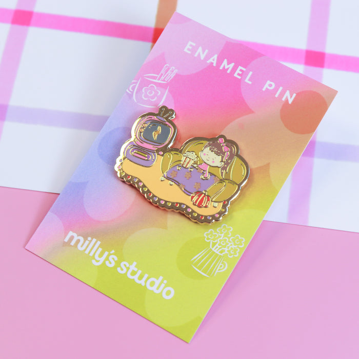 Blankets & Blockbusters Enamel Pin