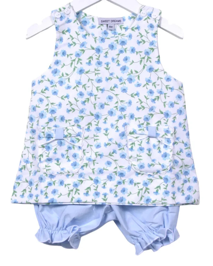 Blue Floral Bloomer Set