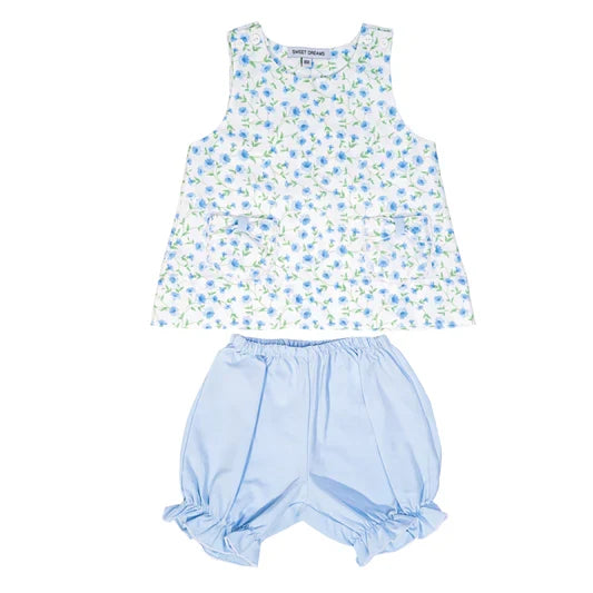 Blue Floral Bloomer Set