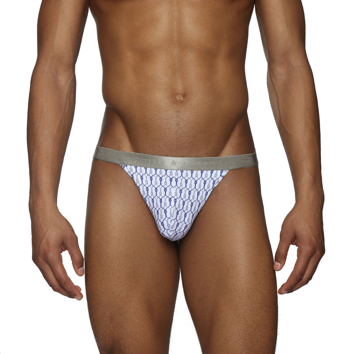 Blue Sailor's Knot Printed Jock Strap - Parke & Ronen