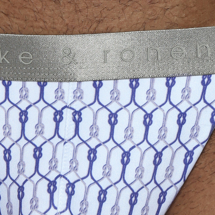 Blue Sailor's Knot Printed Jock Strap - Parke & Ronen