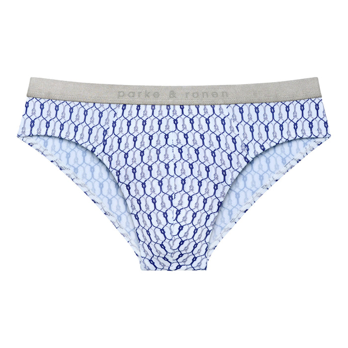 Blue Sailor's Knot Printed Low Rise Brief - Parke & Ronen