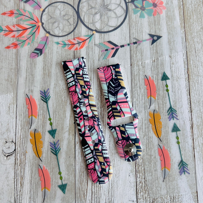 Bohemian Feathers Print Silicone Band For Samsung Watch