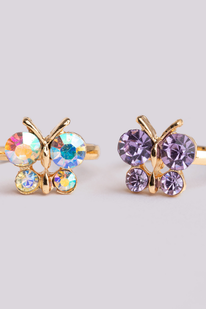 Boutique Butterfly Gem Rings