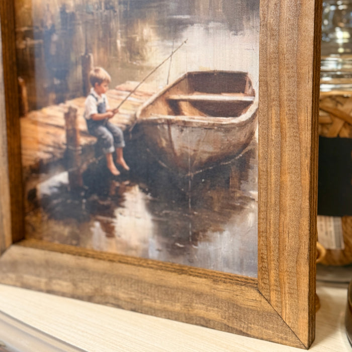 Boy & Boat Framed Print